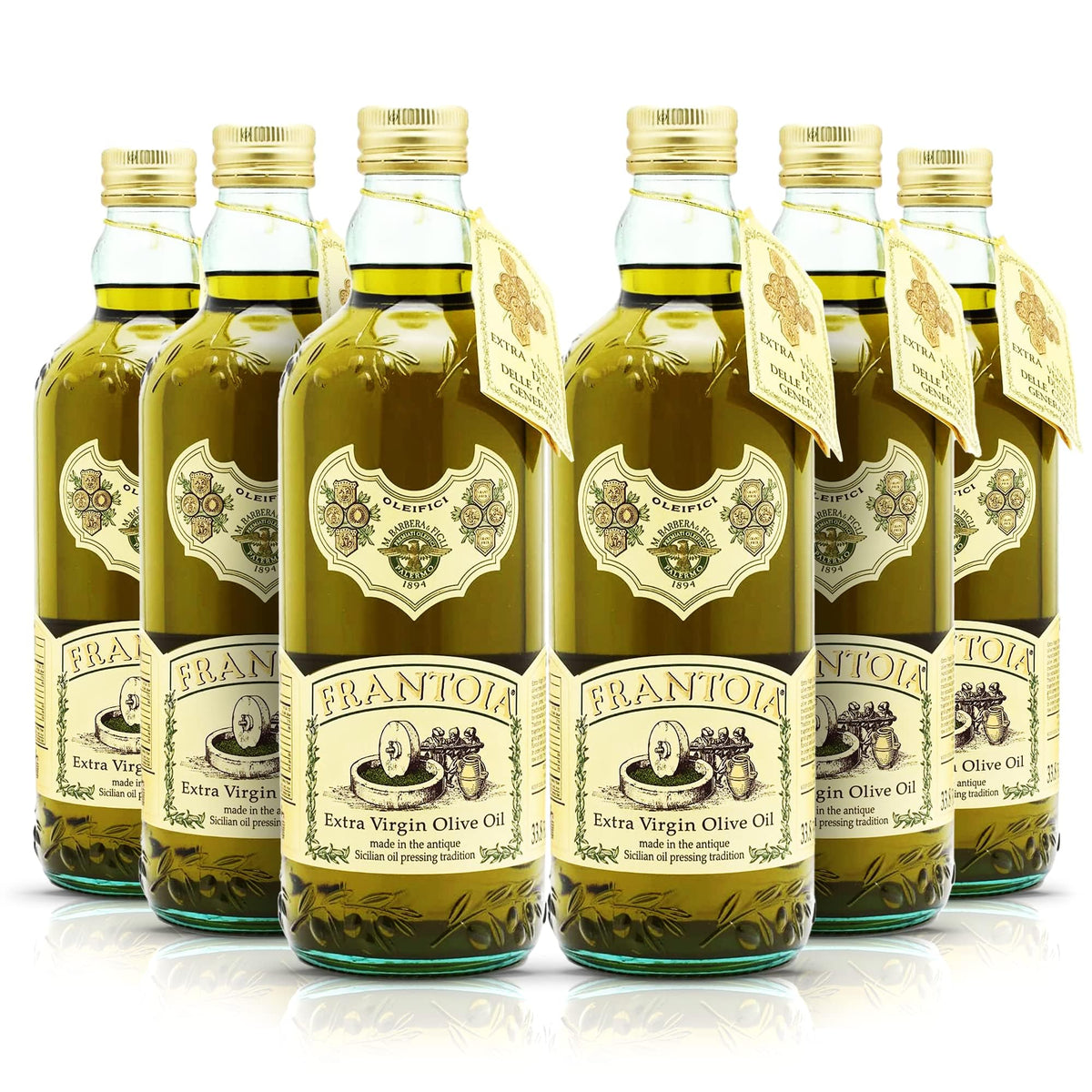 Frantoia Extra Virgin Olive Oil from Italy - Fruity, Unfiltered, Cold Extracted Authentic Sicilian Olive Oil - Fresh Harvest, Imported From Italy - 33.8 fl oz