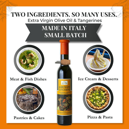Agrumato Olive Oil, Cold Pressed Italian Extra Virgin with Fresh Citrus Peel, Small Batch Gourmet Finishing Oil for Salads Seafood Pasta Cooking, 6.76 Fl Oz
