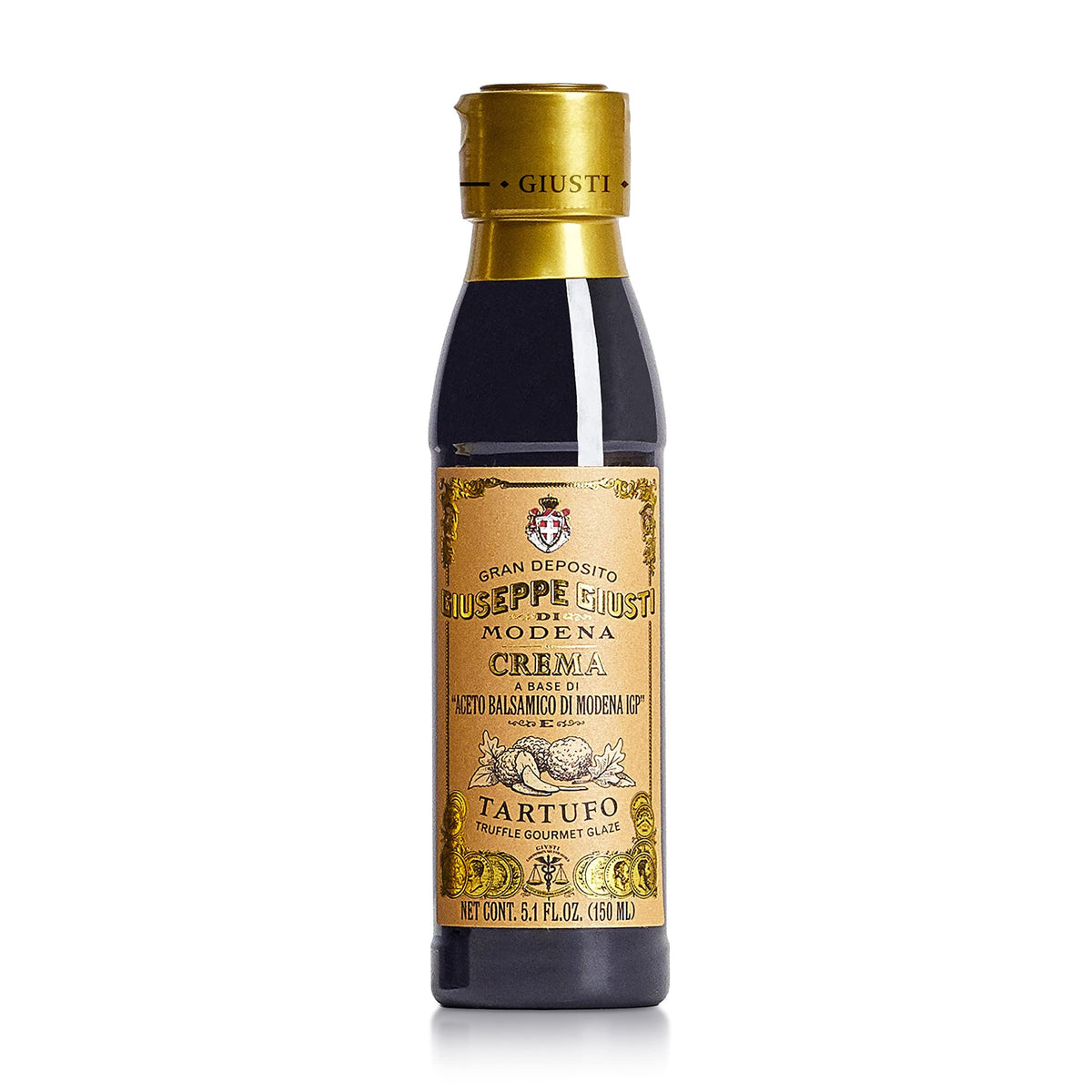 Giusti Fig Balsamic Vinegar Glaze Condiment– Italian Gourmet Balsamic Reduction with Sweet Fig, Rich & Tangy Drizzle for Cheese, Meat, Salads & More, Based on Balsamic Vinegar