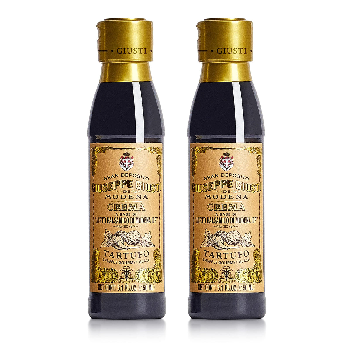 Giusti Fig Balsamic Vinegar Glaze Condiment– Italian Gourmet Balsamic Reduction with Sweet Fig, Rich & Tangy Drizzle for Cheese, Meat, Salads & More, Based on Balsamic Vinegar