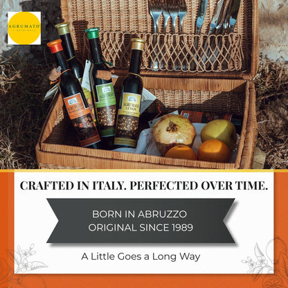 Agrumato Olive Oil, Cold Pressed Italian Extra Virgin with Fresh Citrus Peel, Small Batch Gourmet Finishing Oil for Salads Seafood Pasta Cooking, 6.76 Fl Oz