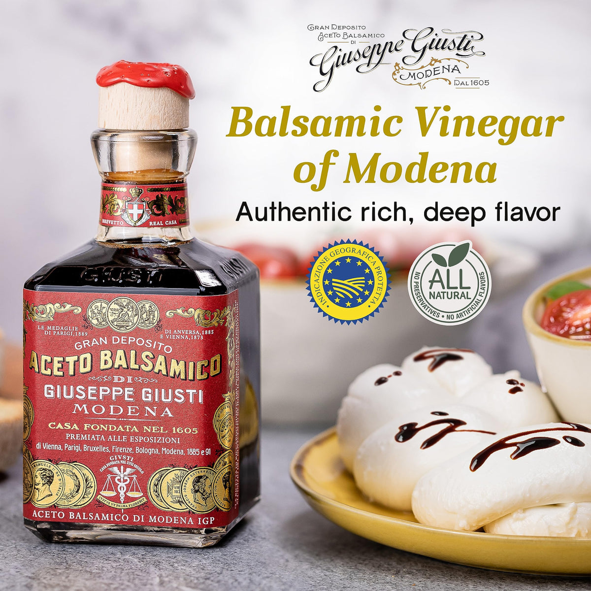 Giusti 3 Gold Medals Balsamic Vinegar of Modena IGP - 8.45 fl oz