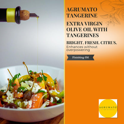 Agrumato Olive Oil, Cold Pressed Italian Extra Virgin with Fresh Citrus Peel, Small Batch Gourmet Finishing Oil for Salads Seafood Pasta Cooking, 6.76 Fl Oz
