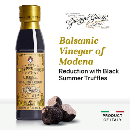 Giusti Fig Balsamic Vinegar Glaze Condiment– Italian Gourmet Balsamic Reduction with Sweet Fig, Rich & Tangy Drizzle for Cheese, Meat, Salads & More, Based on Balsamic Vinegar