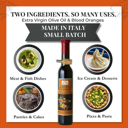 Agrumato Olive Oil, Cold Pressed Italian Extra Virgin with Fresh Citrus Peel, Small Batch Gourmet Finishing Oil for Salads Seafood Pasta Cooking, 6.76 Fl Oz