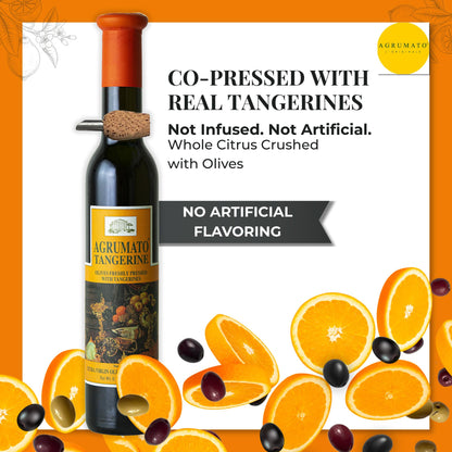 Agrumato Olive Oil, Cold Pressed Italian Extra Virgin with Fresh Citrus Peel, Small Batch Gourmet Finishing Oil for Salads Seafood Pasta Cooking, 6.76 Fl Oz