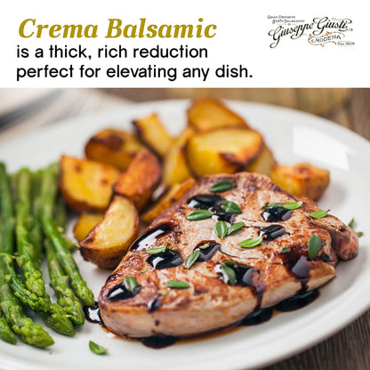 Giusti Fig Balsamic Vinegar Glaze Condiment– Italian Gourmet Balsamic Reduction with Sweet Fig, Rich & Tangy Drizzle for Cheese, Meat, Salads & More, Based on Balsamic Vinegar