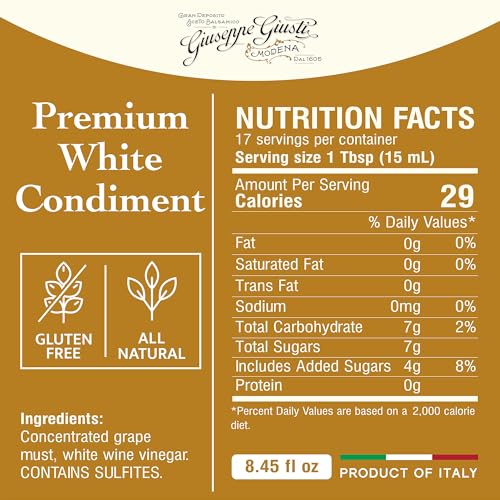 Giusti White Balsamic Vinegar Dressing Condiment - 8.45 fl oz