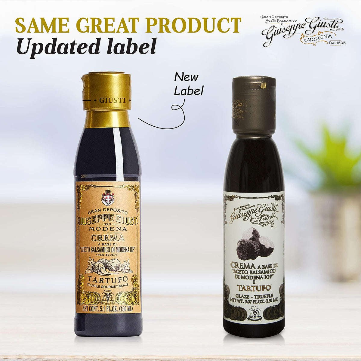 Giusti Fig Balsamic Vinegar Glaze Condiment– Italian Gourmet Balsamic Reduction with Sweet Fig, Rich & Tangy Drizzle for Cheese, Meat, Salads & More, Based on Balsamic Vinegar