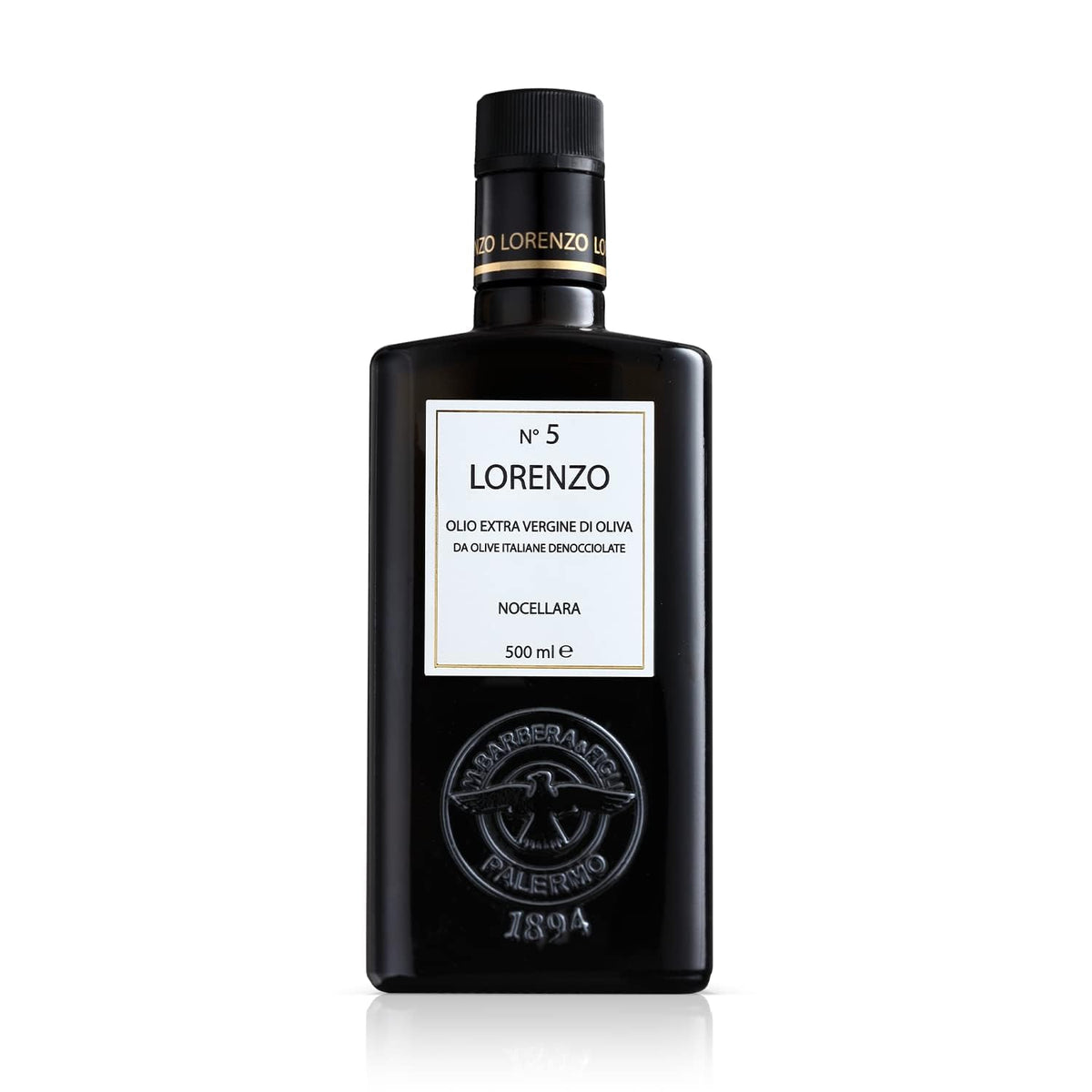 Barbera Lorenzo No. 5 Extra Virgin Olive Oil, 16.9 oz | Cold Extracted Sicilian EVOO | Fruity & Soft Nocellara del Belice Olive Flavor | Fresh Harvest Imported Olive Oil from Italy