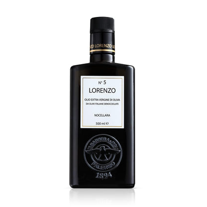 Barbera Lorenzo No. 5 Extra Virgin Olive Oil, 16.9 oz | Cold Extracted Sicilian EVOO | Fruity & Soft Nocellara del Belice Olive Flavor | Fresh Harvest Imported Olive Oil from Italy