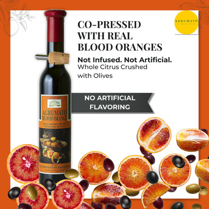 Agrumato Olive Oil, Cold Pressed Italian Extra Virgin with Fresh Citrus Peel, Small Batch Gourmet Finishing Oil for Salads Seafood Pasta Cooking, 6.76 Fl Oz
