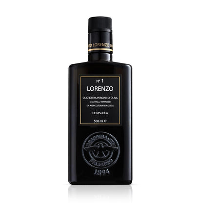 Barbera Lorenzo N° 1 Organic Extra Virgin Olive Oil PDO Valli Trapanesi, 16.9 fl oz | Premium Sicilian EVOO from Organic Cerasuola Olives | Bold Fruity Flavor & Cold-Pressed Quality