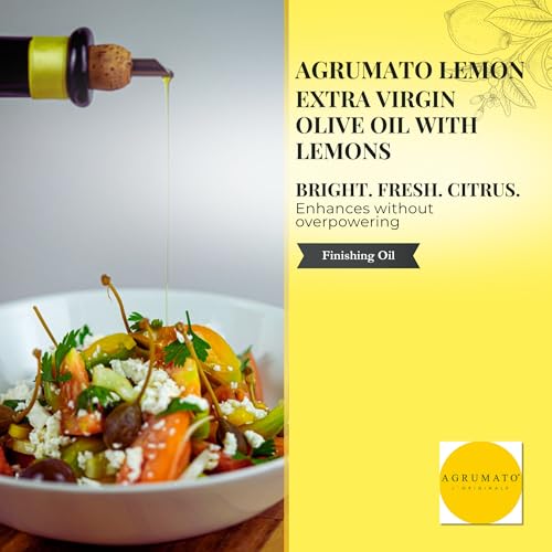 Agrumato Olive Oil, Cold Pressed Italian Extra Virgin with Fresh Citrus Peel, Small Batch Gourmet Finishing Oil for Salads Seafood Pasta Cooking, 6.76 Fl Oz